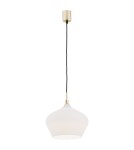 Lampy wiszące pojedyncze - Argon IRUN lampa wisząca 1 pł. 1x15W (max) opal elementy mosiądzowane 4272 - product 1