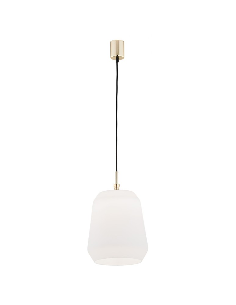 Lampy wiszące pojedyncze - Argon IRUN lampa wisząca 1 pł. 1x15W (max) opal elementy mosiądzowane 4273 - produkt kolory-swiatla.pl 1