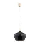Lampy wiszące pojedyncze - Argon IRUN lampa wisząca 1 pł. 1x15W (max) czarny połysk elementy mosiądzowane 4278 - product 1