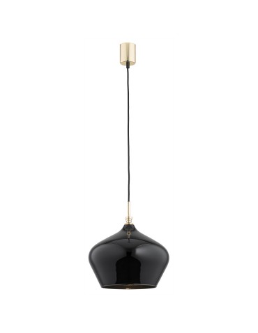 Argon IRUN lampa wisząca 1 pł. 1x15W (max) czarny połysk elementy mosiądzowane 4278