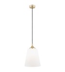 Lampy wiszące pojedyncze - Argon JACKSON lampa wisząca 1 pł. 1x15W (max) opal mat elementy mosiądzowane 4698 - produkt 1