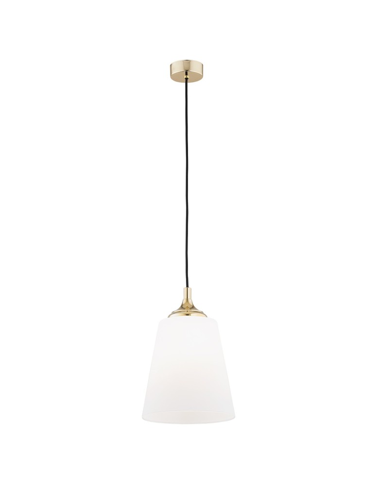 Lampy wiszące pojedyncze - Argon JACKSON lampa wisząca 1 pł. 1x15W (max) opal mat elementy mosiądzowane 4698 - produkt kolory-swiatla.pl 1