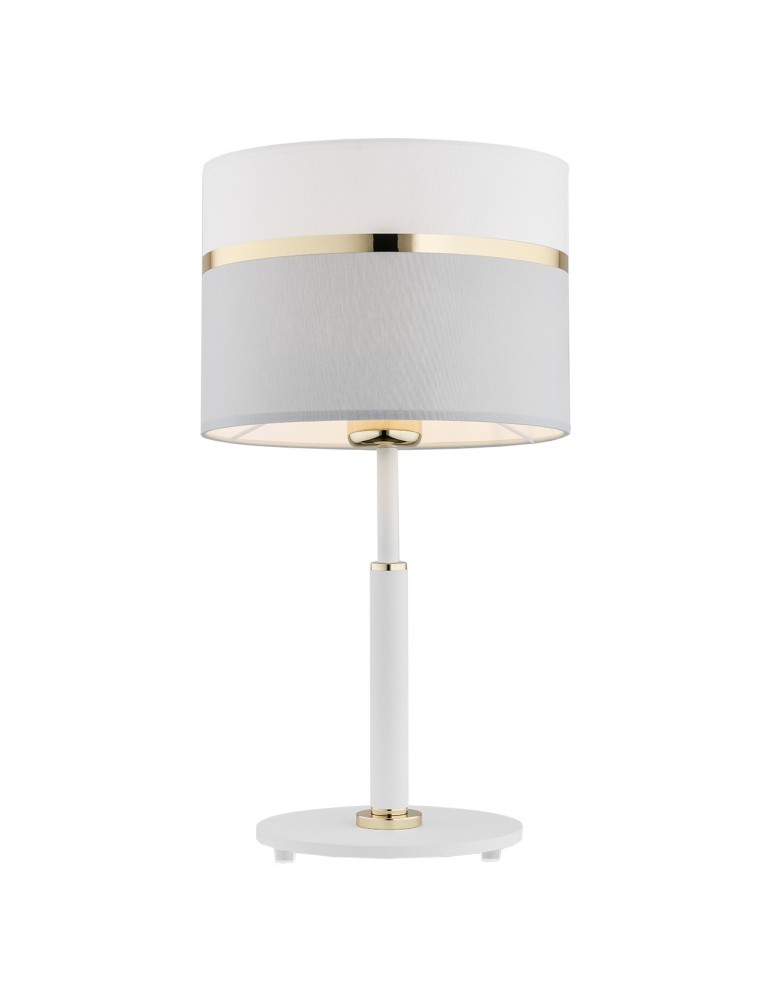Lampy stołowe - Argon KASER lampa stołowa 1 pł. 1x15W (max) biało szary ze złotym dekorem biały struktura 4286 - produkt kolory-swiatla.pl 1