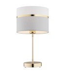 Lampy stołowe - Argon KASER lampa stołowa 1 pł. 1x15W (max) biało szary ze złotym dekorem mosiądz 4298 - product 1