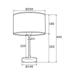 Lampy stołowe - Argon KASER lampa stołowa 1 pł. 1x15W (max) biało szary ze złotym dekorem mosiądz 4298 - product 2