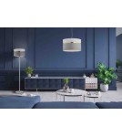 Lampy wiszące z abażurem - Argon KASER lampa wisząca 1 pł. większa 1x15W (max) biało szary ze złotym dekorem elementy mosiądzowane 4285 - product 2