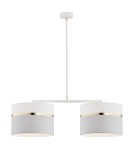 Lampy wiszące - Argon KASER lampa wisząca 2 pł. 2x15W (max) biało szary ze złotym dekorem biały struktura 901 - product 1