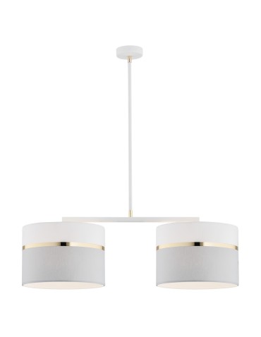 Argon KASER lampa wisząca 2 pł. 2x15W (max) biało szary ze złotym dekorem biały struktura 901
