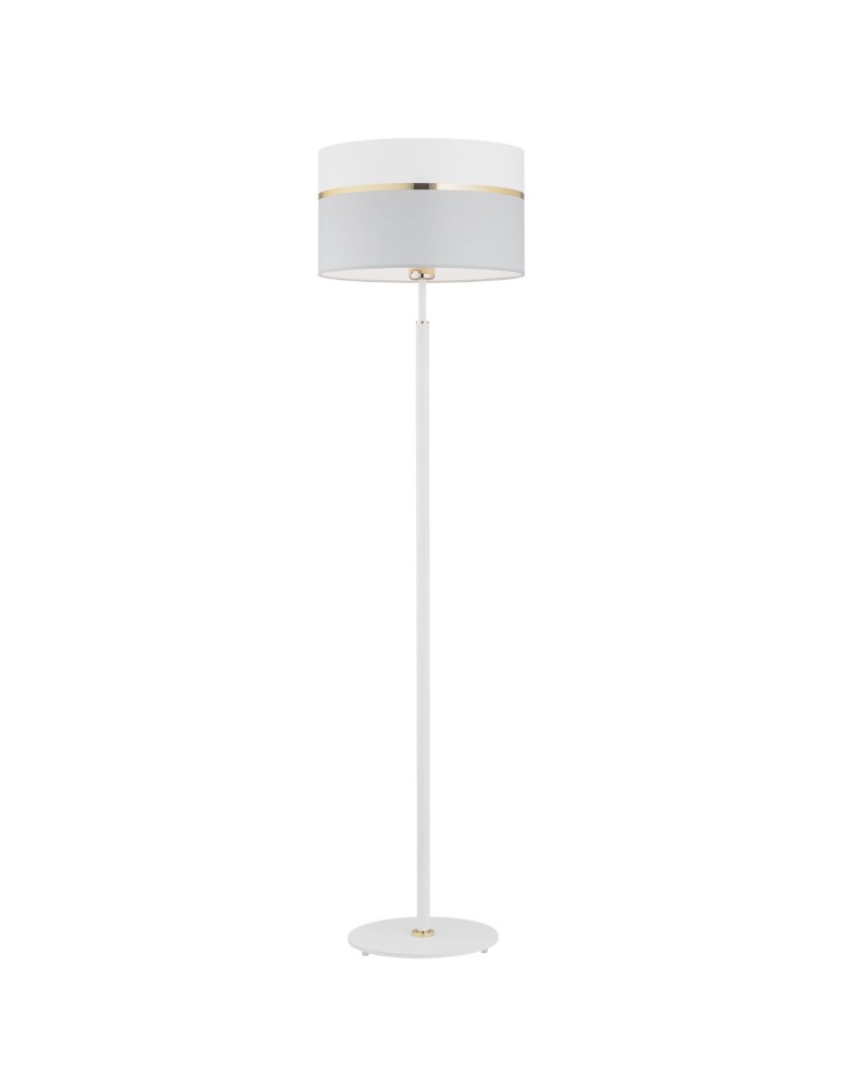 Lampy podłogowe - Argon KASER lama stojąca 1 pł. 1x15W (max) biało szary ze złotym dekorem biały struktura 4287 - produkt kolory-swiatla.pl 1