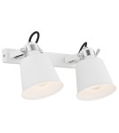 Kinkiety loftowe - industrialne - Argon KONGO kinkiet 2 pł. 2x15W (max) biały struktura elementy chromowane 672 - produkt 1