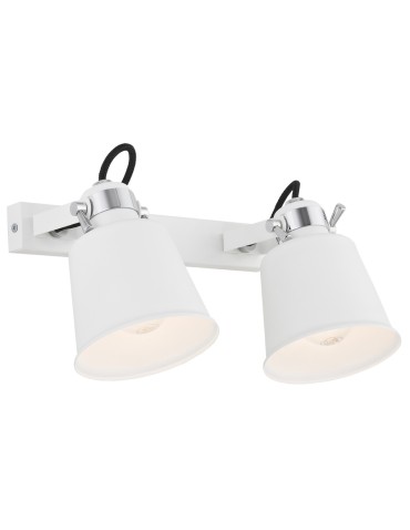 Argon KONGO kinkiet 2 pł. 2x15W (max) biały struktura elementy chromowane 672