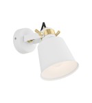 Kinkiety loftowe - industrialne - Argon KONGO kinkiet 1 pł. 1x15W (max) biały struktura elementy mosiądzowane 4160 - product 1