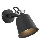 Kinkiety loftowe - industrialne - Argon KONGO kinkiet 1 pł. 1x15W (max) czarny struktura elementy chromowane 3175 - produkt 1