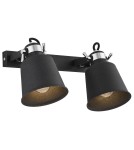 Kinkiety loftowe - industrialne - Argon KONGO kinkiet 2 pł. 2x15W (max) czarny struktura elementy chromowane 673 - produkt 1