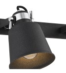 Kinkiety loftowe - industrialne - Argon KONGO kinkiet 2 pł. 2x15W (max) czarny struktura elementy chromowane 673 - produkt 3