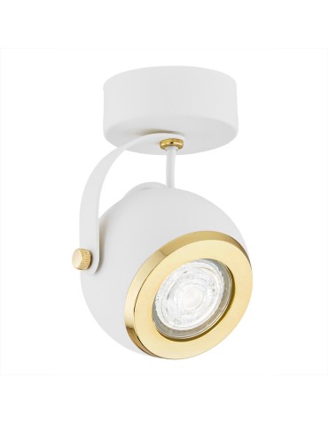 Argon KOS PLUS plafon 1 pł. 1x5W (max) biały struktura elementy mosiądzowane 4901