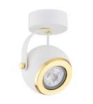 Lampy sufitowe regulowane - spoty - Argon KOS PLUS plafon 1 pł. 1x5W (max) biały struktura elementy mosiądzowane 4901 - produkt 2