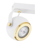 Lampy sufitowe regulowane - spoty - Argon KOS PLUS plafon 2 pł. 2x5W (max) biały struktura elementy mosiądzowane 7038 - produkt 3