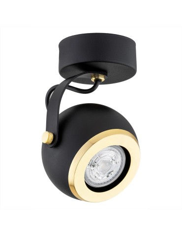 Argon KOS PLUS plafon 1 pł. 1x5W (max) czarny struktura elementy mosiądzowane 4902 - produkt 2