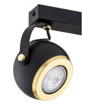 Lampy sufitowe regulowane - spoty - Argon KOS PLUS plafon 2 pł. 2x5W (max) czarny struktura elementy mosiądzowane 7039 - product 3