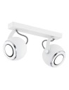 Argon KOS plafon 2 pł. 2x5W (max) biały struktura elementy chromowane 749