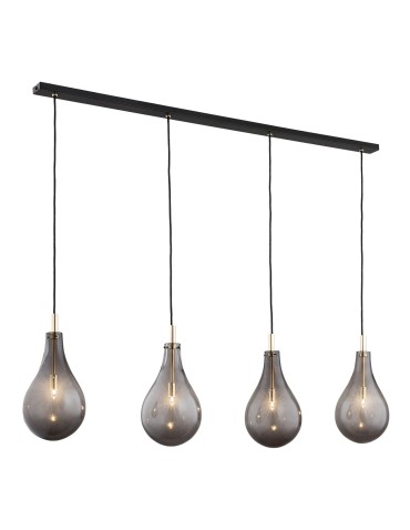 Argon OAKLAND lampa wisząca 4 pł. 4x6W LED (max) dymny czarny struktura 1740