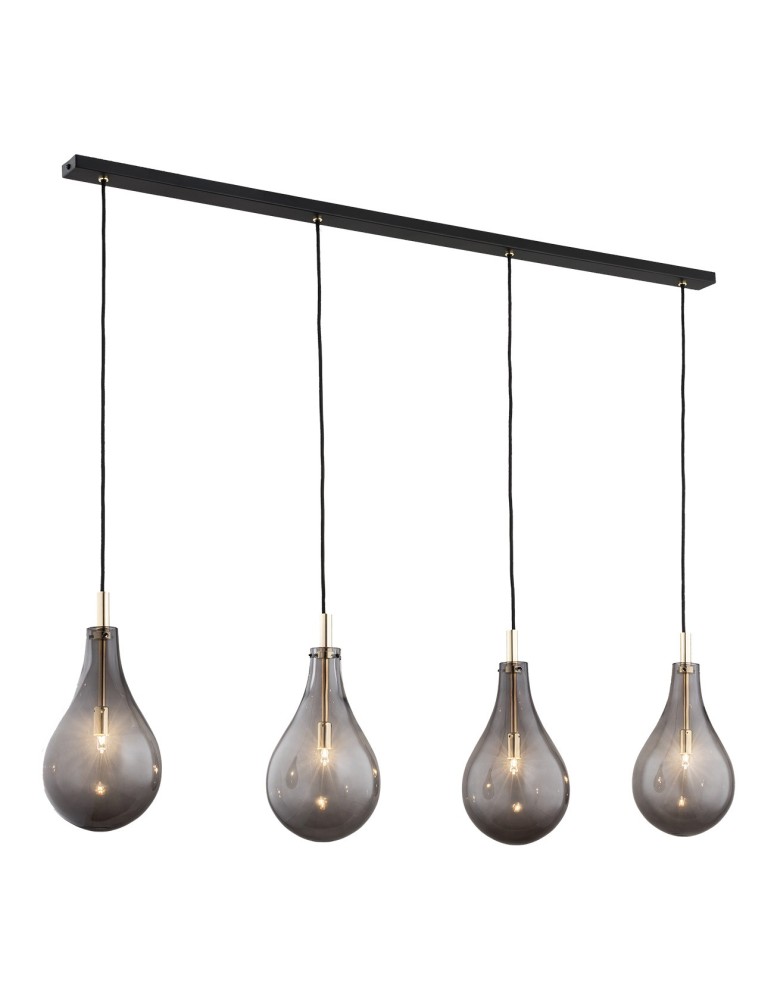 Argon OAKLAND lampa wisząca 4 pł. 4x6W LED (max) dymny czarny struktura 1740