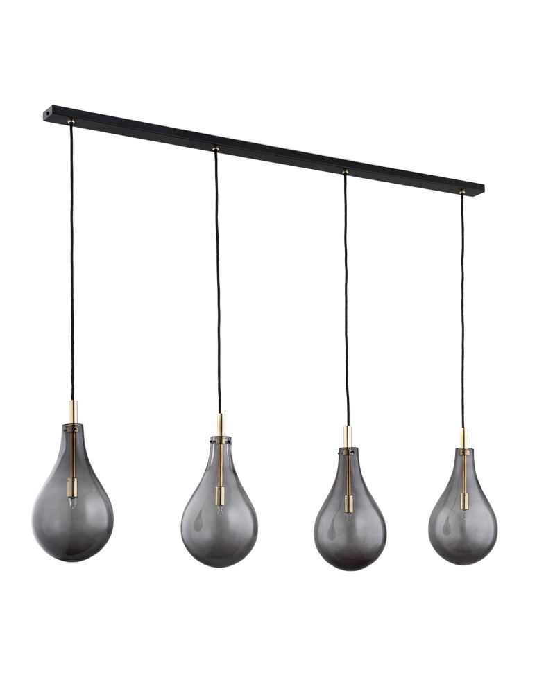 Argon OAKLAND lampa wisząca 4 pł. 4x6W LED (max) dymny czarny struktura 1740