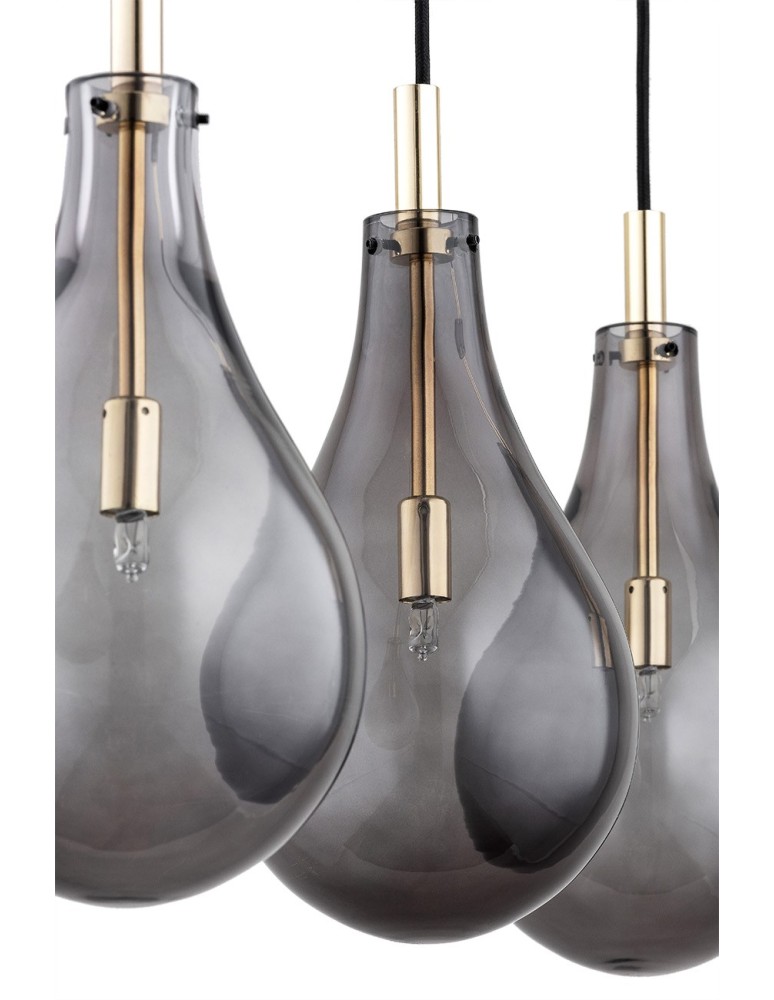 Argon OAKLAND lampa wisząca 4 pł. 4x6W LED (max) dymny czarny struktura 1740