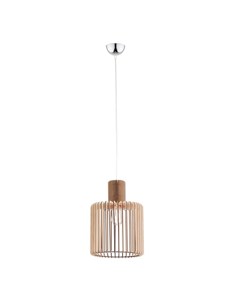 Lampy wiszące brązowe - Argon PORTORYKO lampa wisząca 1 pł. duży walec 1x15W (max) jasny brąz chrom 3673 - produkt kolory-swiatla.pl 1