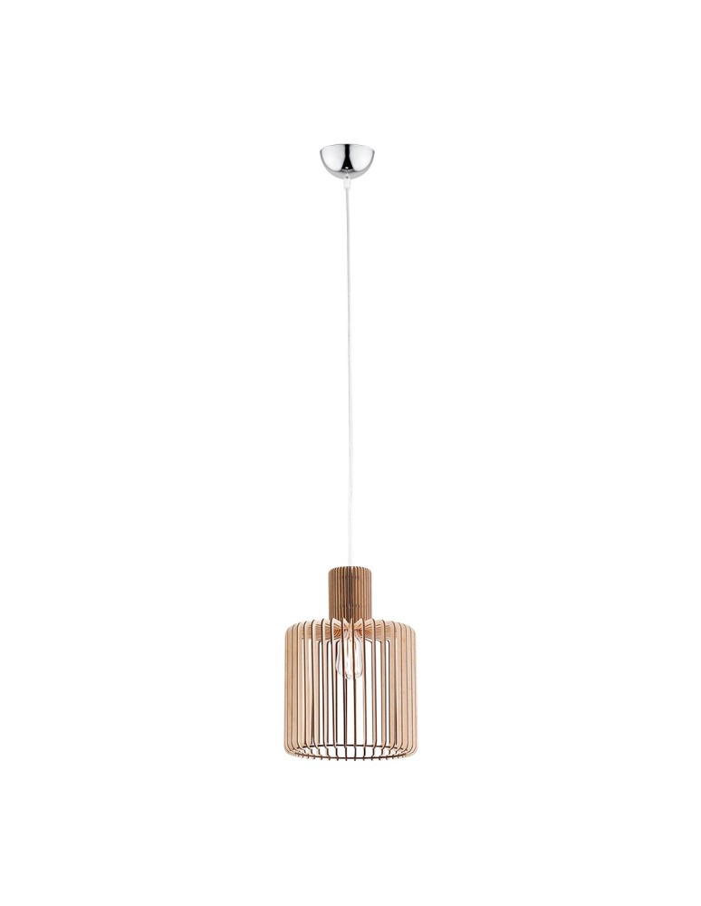 Lampy wiszące brązowe - Argon PORTORYKO lampa wisząca 1 pł. mniejszy walec 1x15W (max) jasny brąz chrom 3667 - produkt kolory-swiatla.pl 1