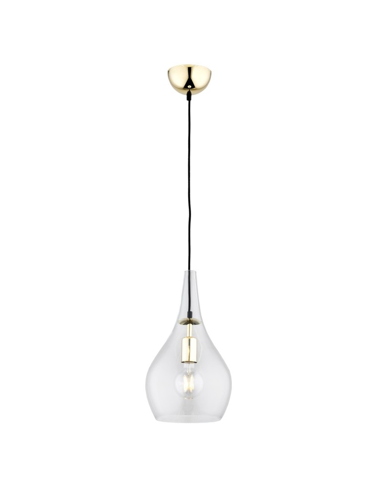 Lampy wiszące pojedyncze - Argon SANTANA lampa wisząca 1 pł. 1x15W (max) transparentny mosiądz 4045 - produkt kolory-swiatla.pl 1