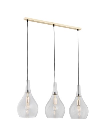Argon SANTANA lampa wisząca 3 pł 3x15W (max) transparentny mosiądz 1444