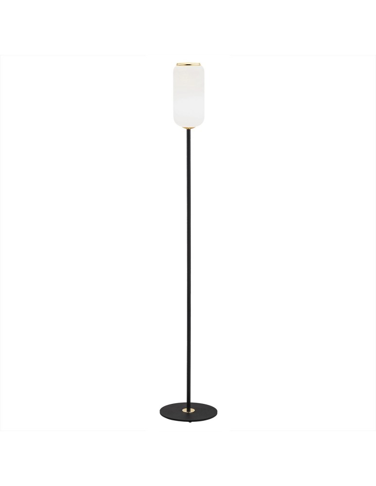 Lampy podłogowe - Argon VALIANO lampa podłogowa 1 pł. 1x15W (max) opal mat czarny struktura 4995 - produkt kolory-swiatla.pl 1