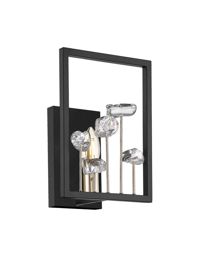 Kinkiety glamour - Zuma Line Caroline kinkiet W0541-01A-SDAC czarny mat - produkt kolory-swiatla.pl 1