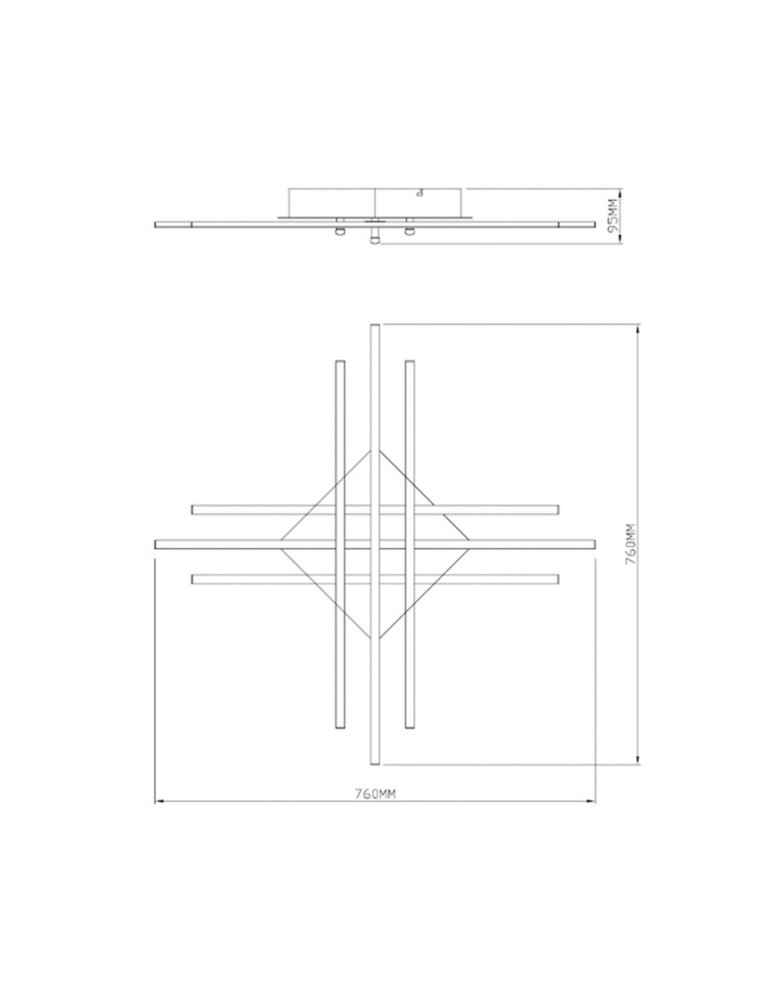 Zuma Line Cross Lampa Sufitowa PL99829-6 chrom