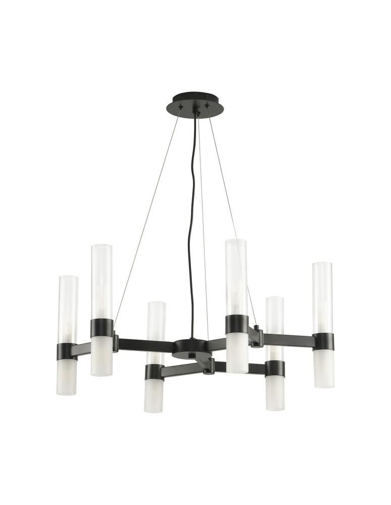 Żyrandole nowoczesne - Step into Design Lampa wisząca CANDELA-6 czarna 70cm DN1505-6 black - product kolory-swiatla.pl 3