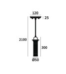 Lampy wiszące loftowe - Cosmolight Lampa wisząca YORK P01284BK Czarny - product 3