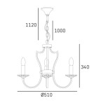 Żyrandole 3 punktowe - Cosmolight Lampa wisząca RIGA P03755CH-WH Srebrny - product 3