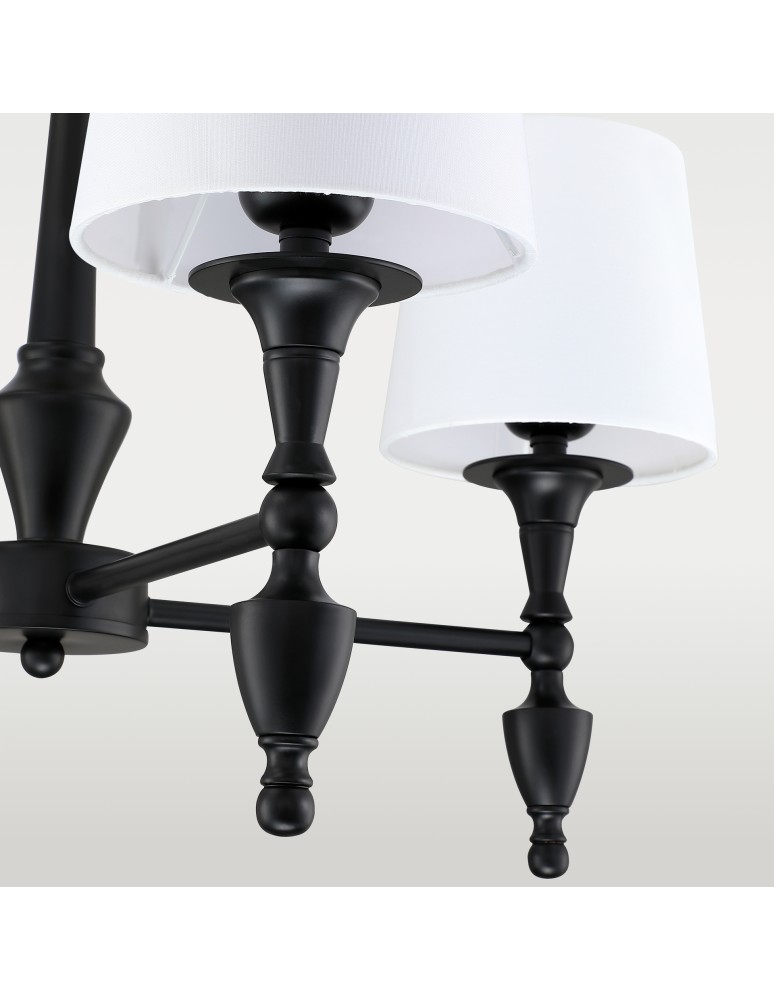 Cosmolight Lampa wisząca AUSTIN P04166BK-WH Czarny Cosmolight Lampa wisząca AUSTIN P04166BK-WH Czarny