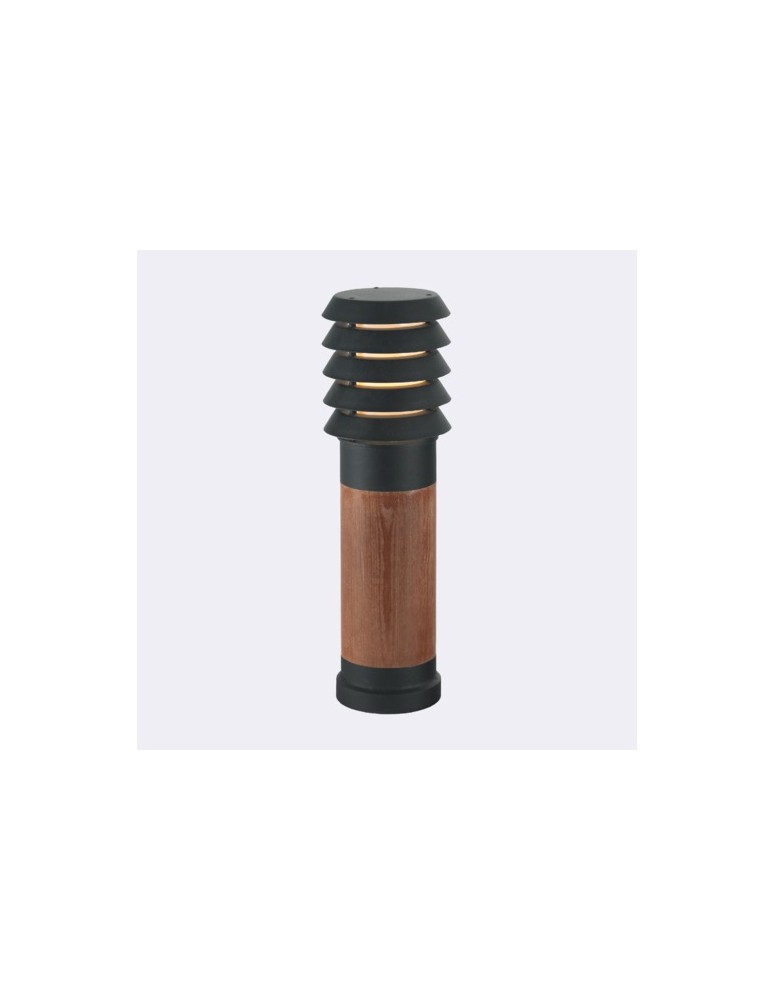 Lampy ogrodowe stojące - Norlys Alta 49cm 1xE27 IP65 drewno malowane/Czarny Stojąca 1450B - produkt kolory-swiatla.pl 1