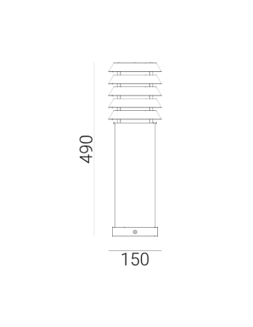 Norlys Alta 49cm 1xE27 IP65 drewno malowane/Czarny Stojąca 1450B - produkt 2