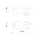 Azzardo OJOS 2 BK Lampa Natynkowa Czarny AZ4199 Azzardo OJOS 2 BK Lampa Natynkowa Czarny AZ4199
