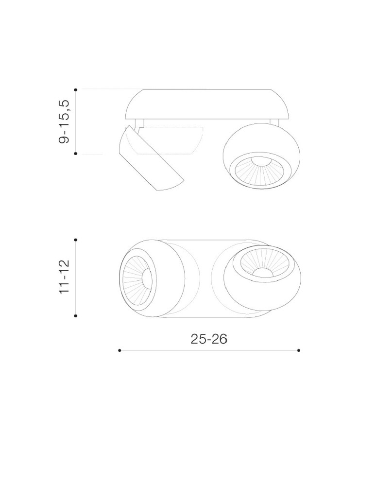 Azzardo OJOS 2 BK Lampa Natynkowa Czarny AZ4199 Azzardo OJOS 2 BK Lampa Natynkowa Czarny AZ4199