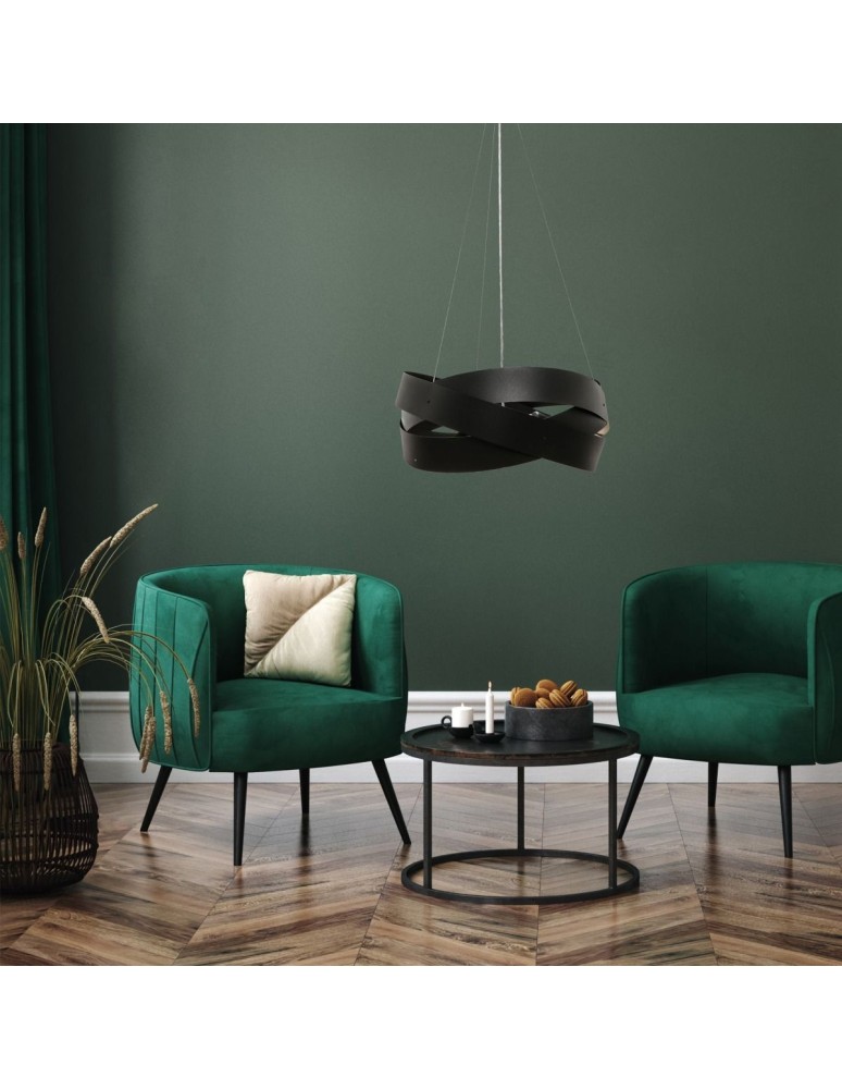 Zuma Line Lampa wisząca TORNADO 50 cm czarna/black 1118