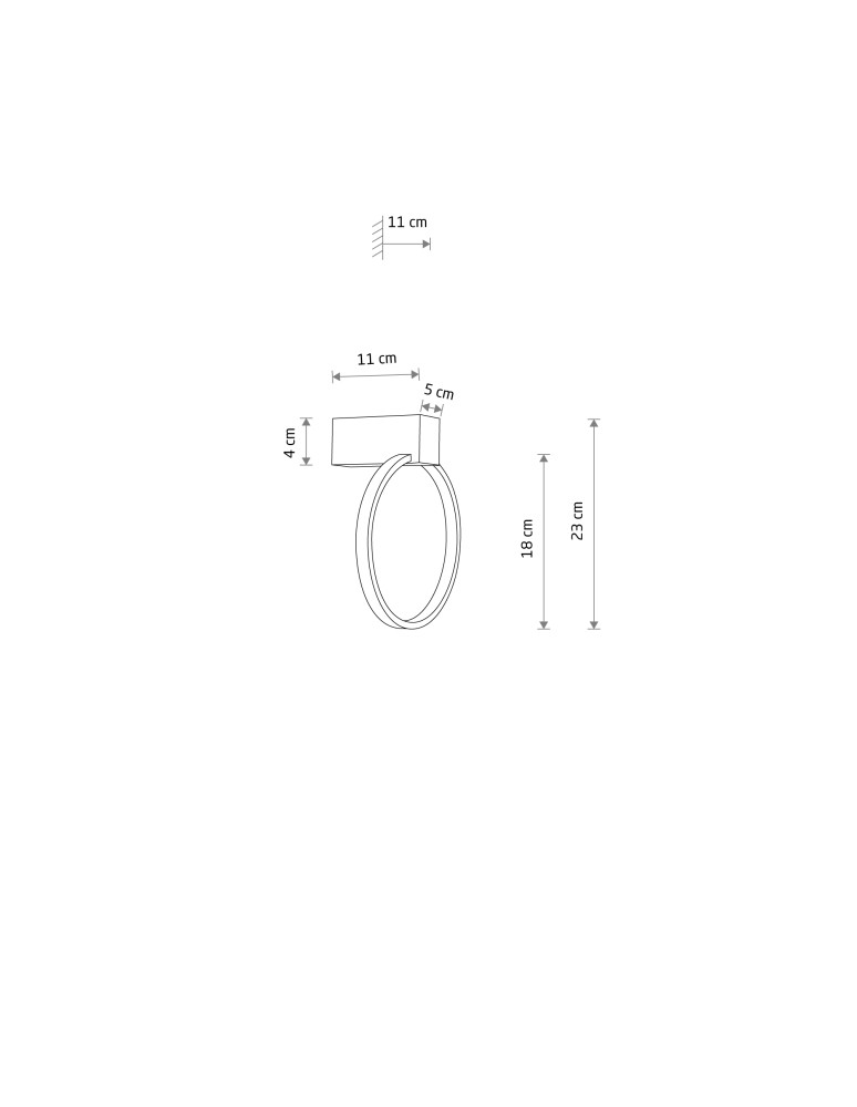 Kinkiety ringi - Nowodvorski CIRCOLO LED XS  Ścienna Kinkiet Max moc 9W LED 4000K Czarny 10858 - product kolory-swiatla.pl 2