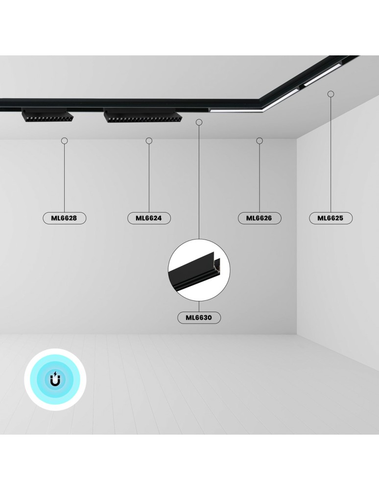 Szyny magnetyczne - Milagro Szyna natynkowa MAGNETIC TRACK 200cm ML9649 - product kolory-swiatla.pl 4