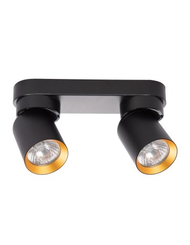 Milagro Lampa Sufitowa Andy 2xGU10 Czarny + Złoty ML9935