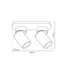Lampy sufitowe regulowane - spoty - Milagro Lampa Sufitowa Andy 2xGU10 Czarny + Złoty ML9935 - product 4