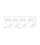 Lampy sufitowe regulowane - spoty - Milagro Lampa Sufitowa Andy 4xGU10 Czarny + Złoty ML9939 - product 4